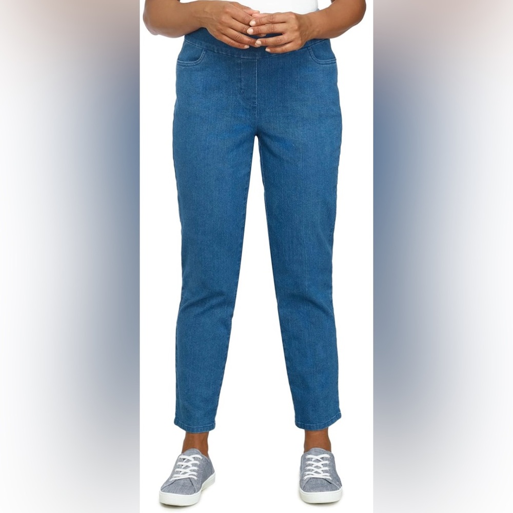 Alfred Dunner Womens Petite Super Stretch Mid-Rise Short Length Pant 10P NEW